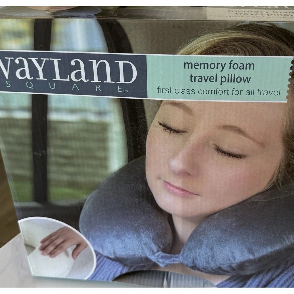 Wayland Square Memory Foam Neck Travel Pillow Gray RN#151347